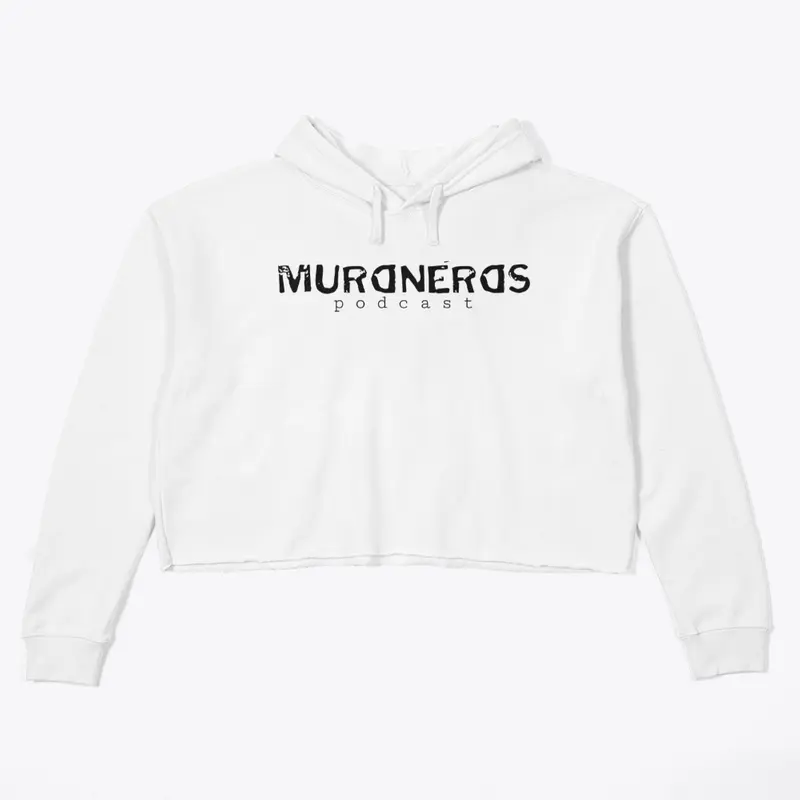 MurdNerds White Cropped Hoodie